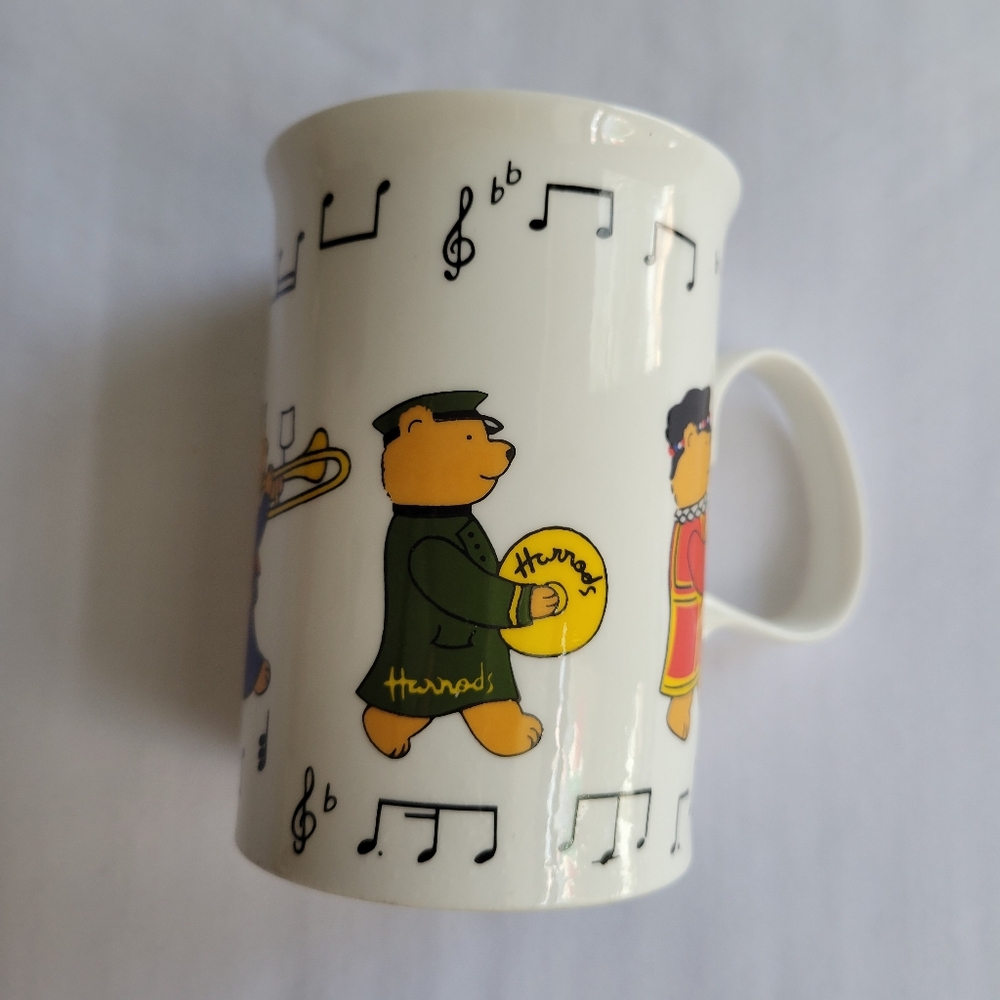 Harrods Vintage Charming Bear Parade Mug - White